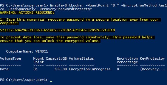 Enable BitLocker Drive encryption